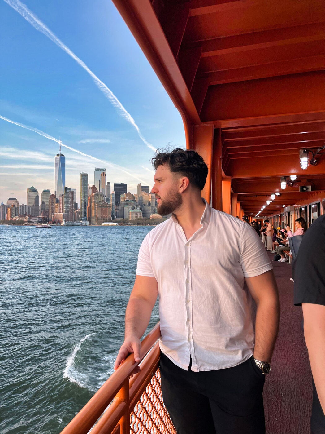 Asmir na trajektu, panorama Manhattana